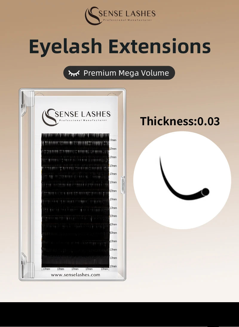 Faux Mink  8-25mm Natural Soft Lashes Bulk Wholesale Individual Lash 0.03MM Premium Mega Volume Eyelash Extensions Makeup