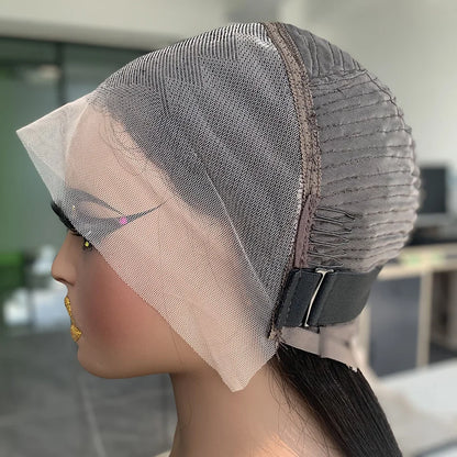 Raw Vietnamese Hair 250 Density 100 Human Hair Lace Frontal Wigs Kinky Straight Natural Black Bob Wig Lace Front Human Hair Wigs