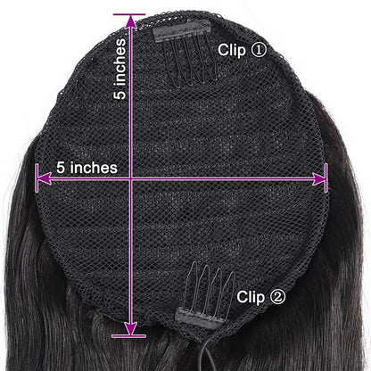Ponytail Human Hair Extensions 30 32inch Straight Human Ponytail Drawstring & Wrap Ponytail 12A High Quality