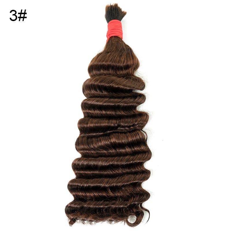 No Weft Vietnamese Human Hair Bulk Deep Wave For Braiding 18-30inches Remy Hair Extensions Virgin  Deep Curly 100% Cabelo humano