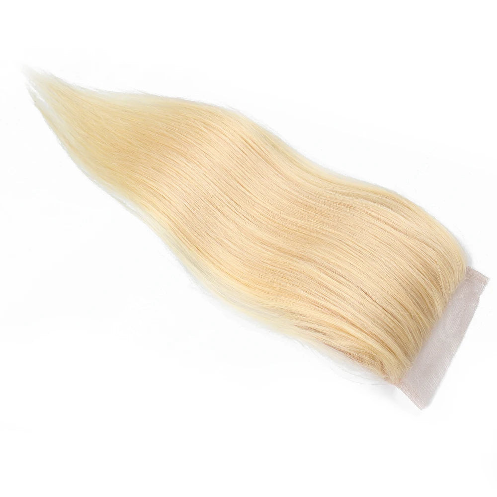 4x4 613 Lace Closure Honey Blonde 13x4 Human Hair Lace Frontal With Light Brown Swiss Lace Free Part Pre-Plucked