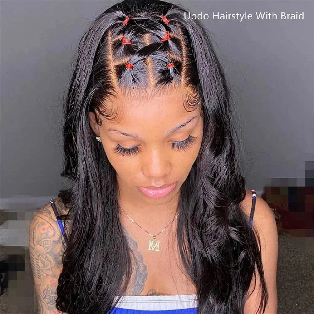 Cheap 360 Lace Front Wigs Human Hair Body Wave Full Lace Frontal Human Hair Wigs Raw Indian Glueless 38Inch HD Lace Front Wig