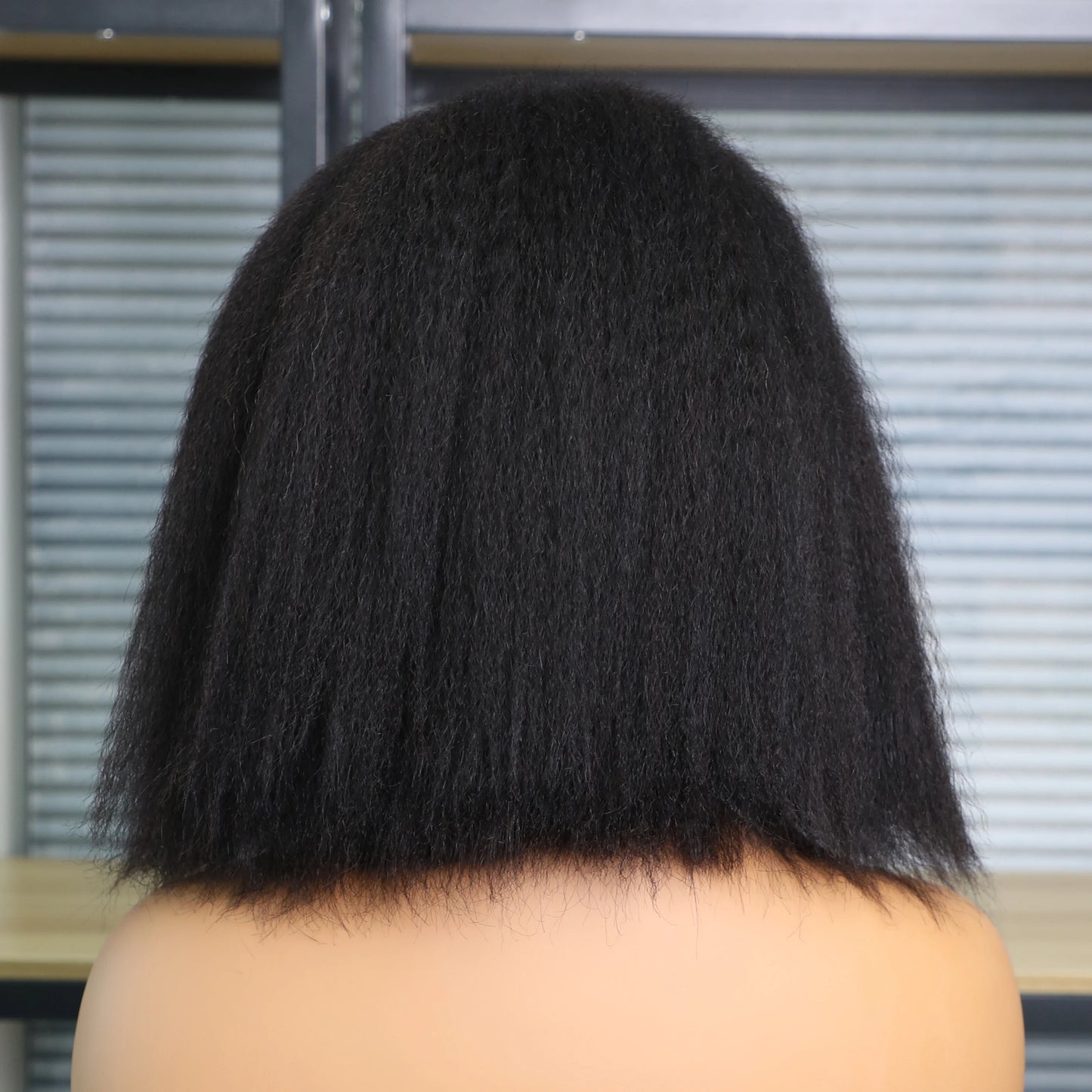 Kinky Straight 13x4 Lace Frontal Human Hair Wig For Women Brazilian Yaki Straight Short Bob Wig Human Hair Pre Plucked On Sale