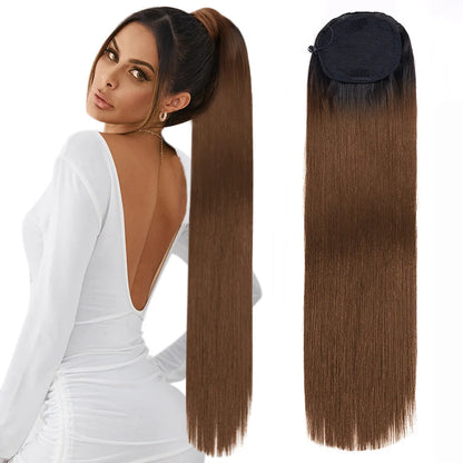 Long Curly Ponytail Extensions Synthetic Horse tails Curly False Tail For Women 32Inch Hairpiece Ponytail Hair Extensions
