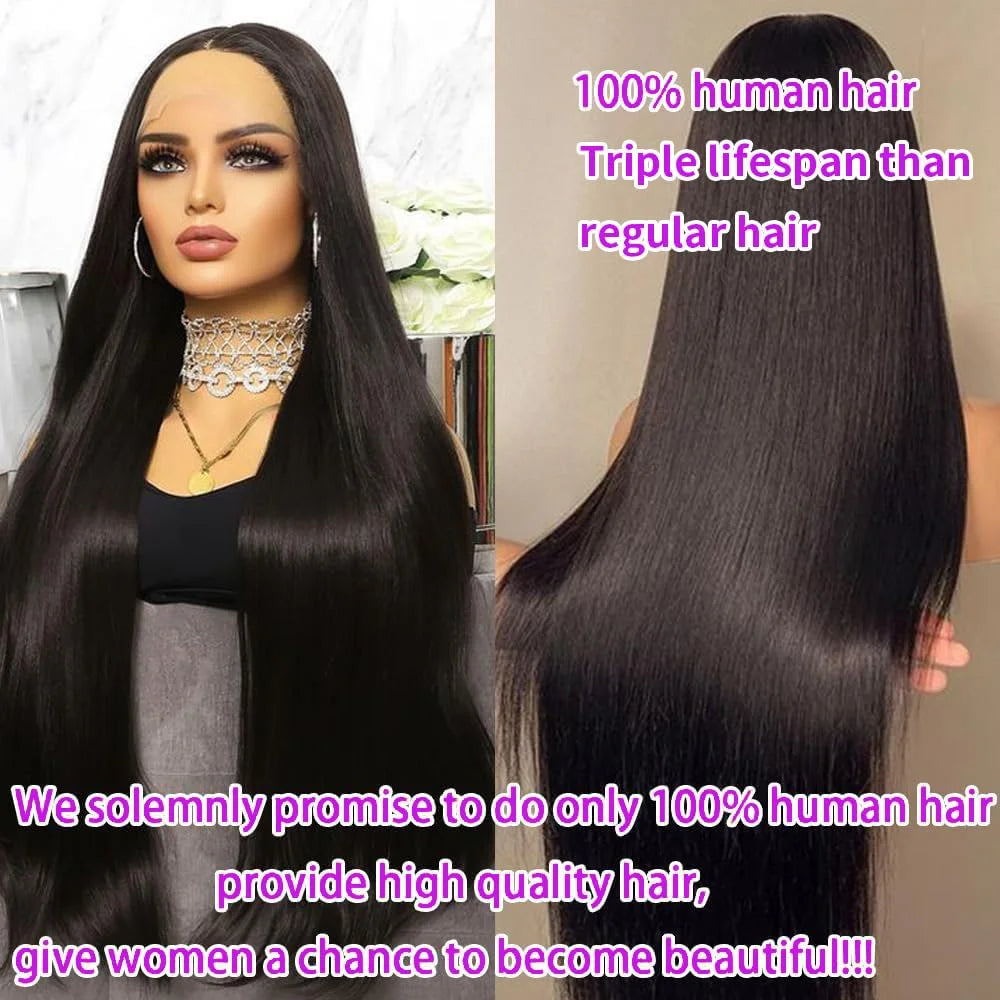 13x6 HD Lace Frontal Wigs Straight Lace Front Human Hair Wigs For Women Transparent Lace Wig 13x4 Human Hair 180% High Density