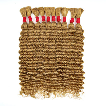 Deep Wave Bulk Human Hair for Boho Braids No Weft 100% Virgin Human Hair Bulk for Braiding Curly Extension Bundles for Women