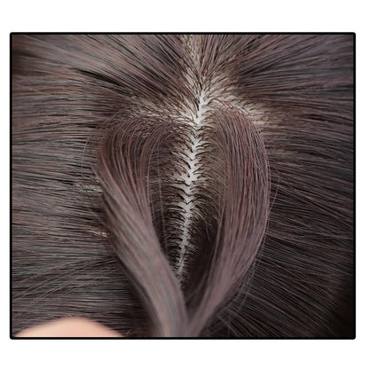 25cm Wig Piece Straight Hair Toppers Hairpiece Anti-Slip Clip In Women Bangs Fringe Natural Hair Extensions Wig