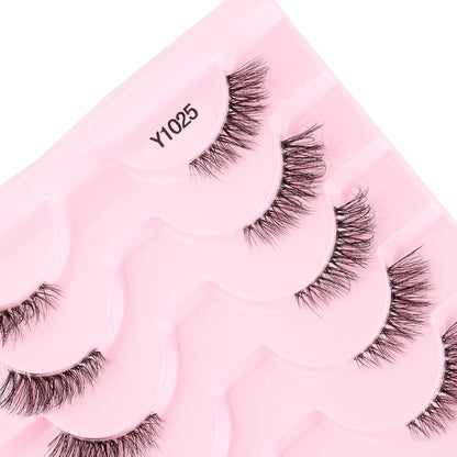 Cat Eye Lash 3/5/10 Pairs Half Lashes Natural Long False Eyelashes Wispy 3D Mink Lashes Volume Faux Cilios Extension Makeup Tool