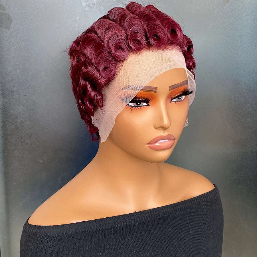 Human Hair Wig Pixie Cut Wig Short Bob Curly Pre Plucked 13x4 Lace Front Wigs Human Hair