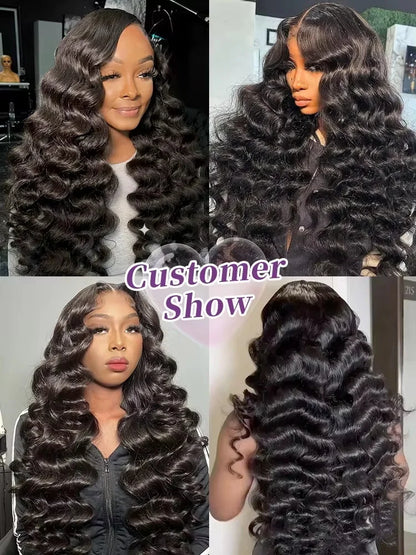 250 High Density Loose Deep Wave Pattern Wigs 30 40 Inch 13x6 HD Lace Frontal Wig 13x4 Lace Closure Human Hair Wig For Women
