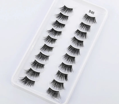 New 10 Pairs Crisscross Half Eye Lashes Natural False eyelashes Handmade 3D Mink Lashes Makeup Tools Reusable Eyelash Extension