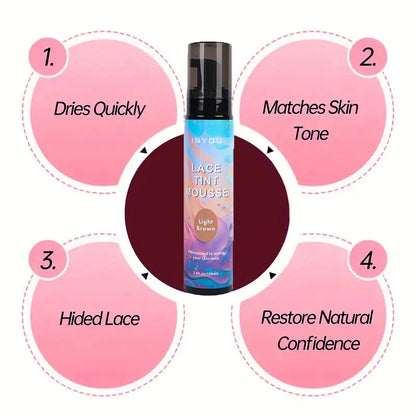 Lace Tint Mousse For Wigs - Long-Lasting, Easy To Apply And NaturaLooking Lace Tint Mousse