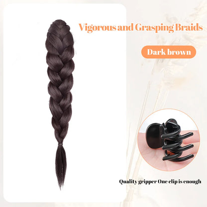 Ponytail Extension Bow Claw Curly Wavy Clip in Hairpiece Ponytail Hair Extensions Long Pony Tail Synthetic for Women Girl Daily