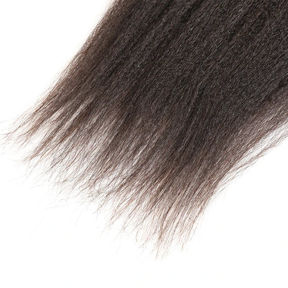 Light Yaki Straight Human Remy Hair Bundles Brazilian Raw Virgin Human Hair Weave for Women Bleached Double Drawn Natural Color