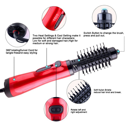 Hair dryer brush three in one hot air rotating brush, used for straightening and shaping curly hair, hair salon styling tool
