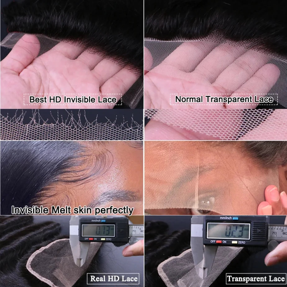 HD Lace Frontal Closure 5x5 13x4 Transparent Softer Invisible Lace Free Part Human Hair Frontal Natural Color Straight