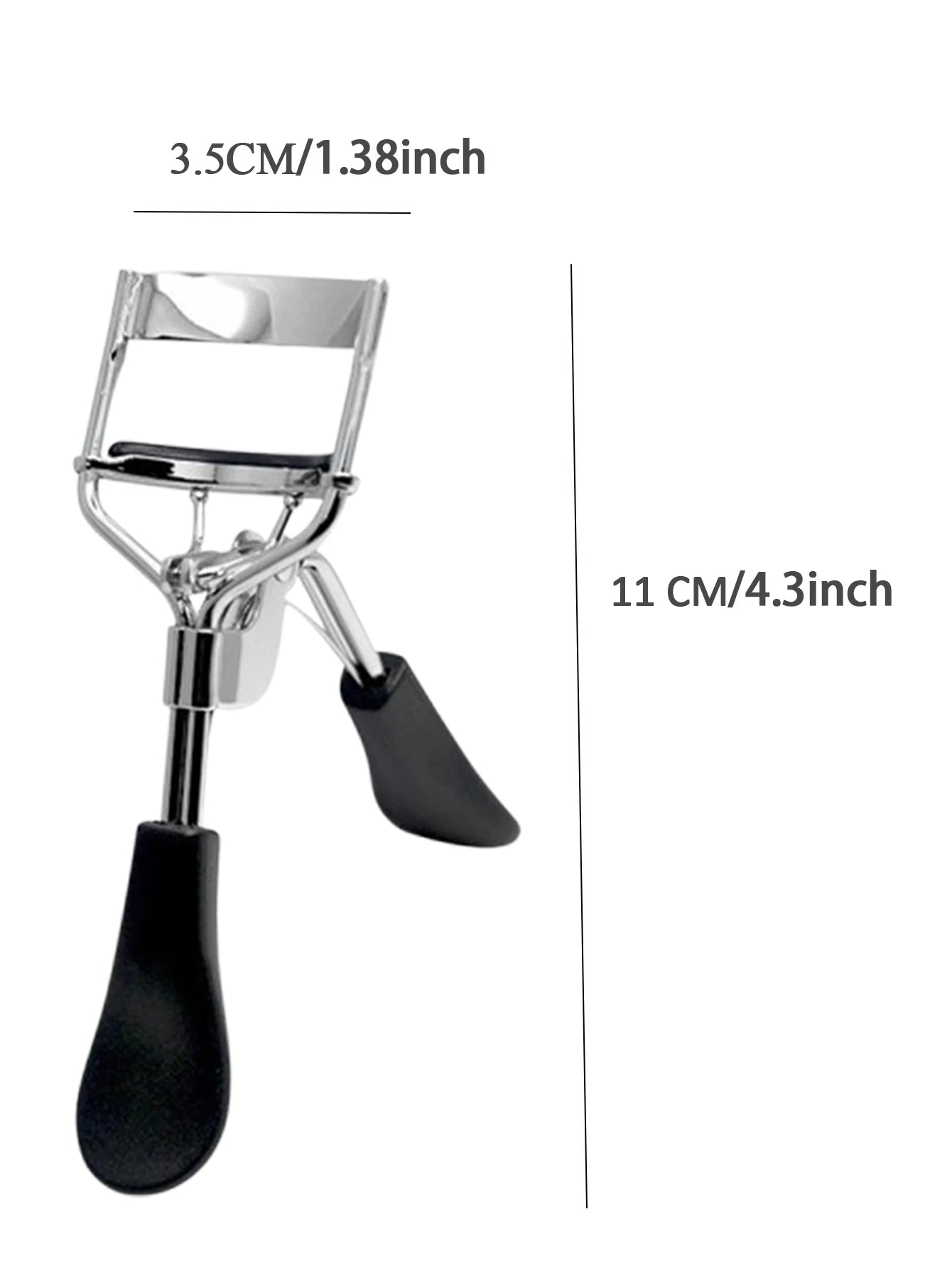 1pc Eyelash Curler With Built-In Comb For Long-Lasting Curled Lashes, Travel & Student Makeup Essential With 10 Silicone Pads, 1