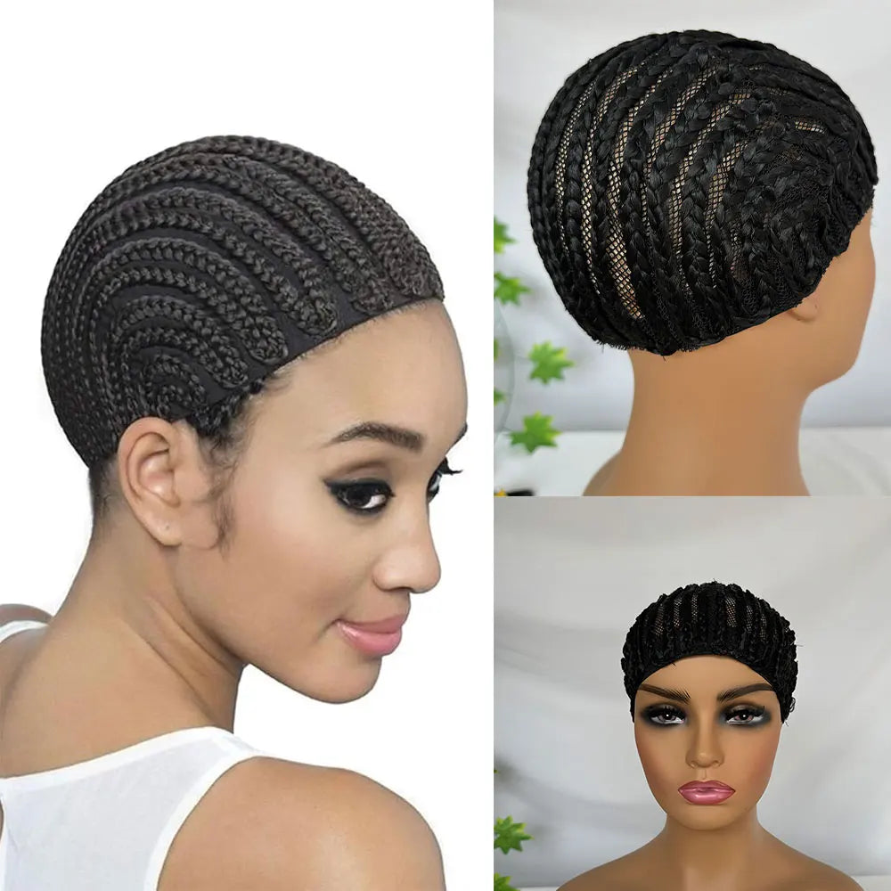 Braided Wig Cap For Crochet Hair Braids Breathable Cornrow Cap for Making Synthetic Wig Women Crochet Wigs 1 Piece
