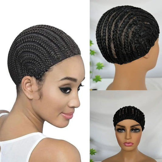 Braided Wig Cap For Crochet Hair Braids Breathable Cornrow Cap for Making Synthetic Wig Women Crochet Wigs 1 Piece