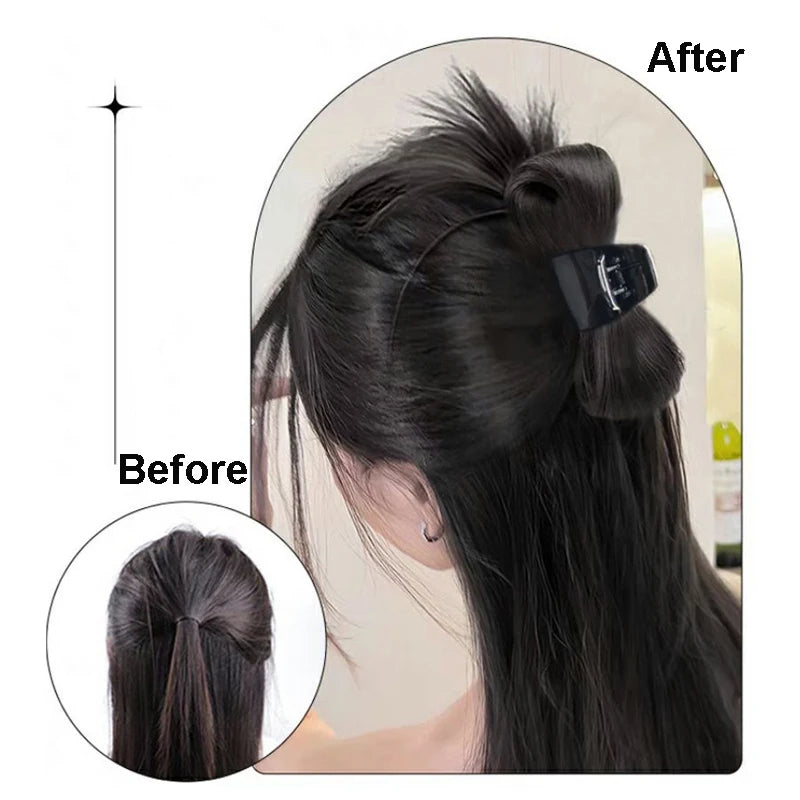 Sunslymei Synthetic Half-tie Claw Hair Crab Clip Wig Clip High Ponytail Hair Accessories