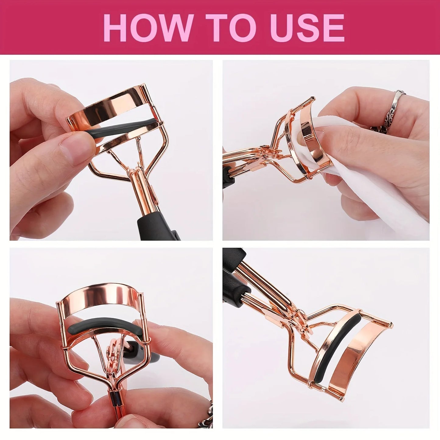 11/16PCS Eyelash Curler with 10pcs Replacement Pads Women Professional Eyelashes Curling Tweezers Clips Lasting Eye Makeup Tools