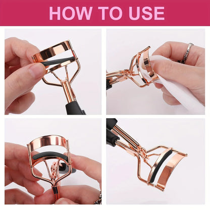11/16PCS Eyelash Curler with 10pcs Replacement Pads Women Professional Eyelashes Curling Tweezers Clips Lasting Eye Makeup Tools