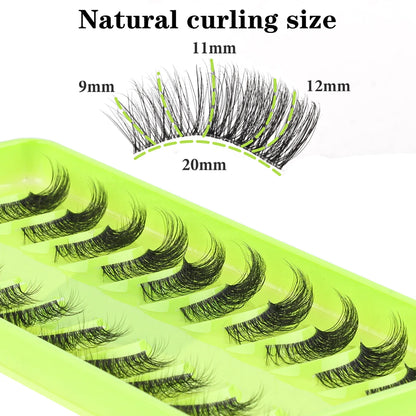 3D Mink Lashes 3/10 Pairs Cat Eye Half Lashes Natural Long False Eyelashes Strip Makeup Soft Fake Eyelash Extension Make Up Tool