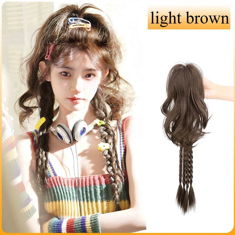 Ashely 14inch Waterfall Half A Ponytail Wig for Woman Clip-on High Ponytail Hair Clips Synthetic Wig High Quality Hair Extension