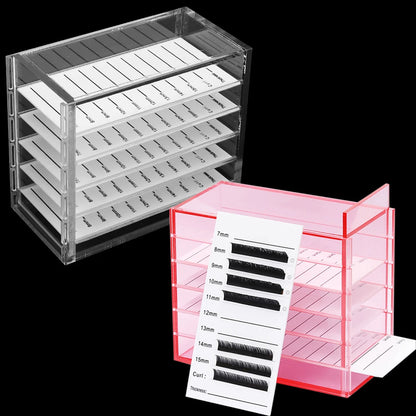 Eyelash Extensions Storage Box 5 Layers Acrylic Pallets Holders Lash Organizer False Eyelashes  Makeup Tools Supplies