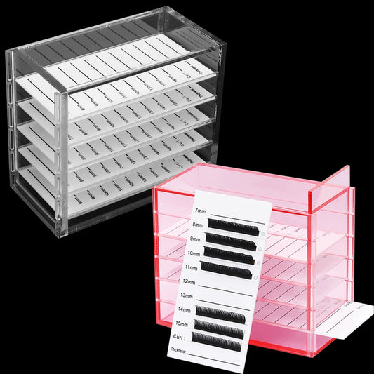 Eyelash Extensions Storage Box 5 Layers Acrylic Pallets Holders Lash Organizer False Eyelashes  Makeup Tools Supplies