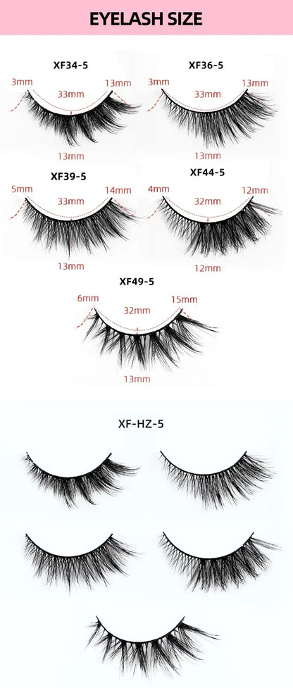 5 Pairs Cat Eye Lashes Faux Mink Eyelashes Natural long Manga Lashes Winged End Eye Elongated Eyelashes Fake Lashes Makeup