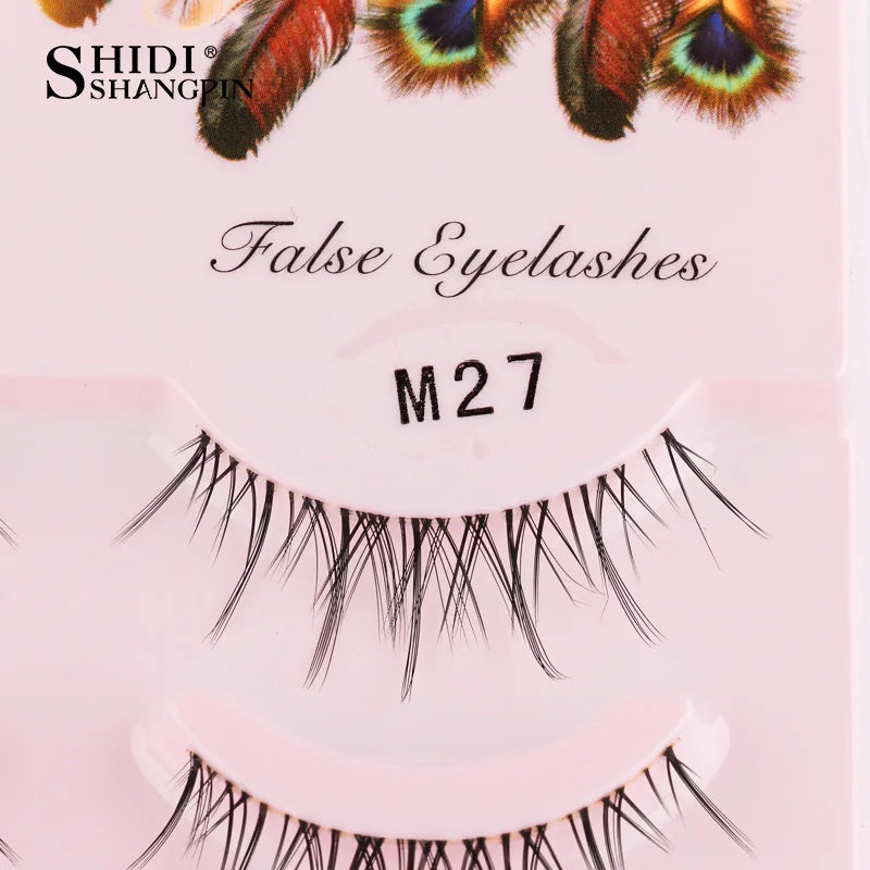 Manga Lashes 5 Pairs Anime Cosplay Faux Mink Lashes Korean Natural short Full Strip Lashes Clear Band Soft Eyelashes Extension