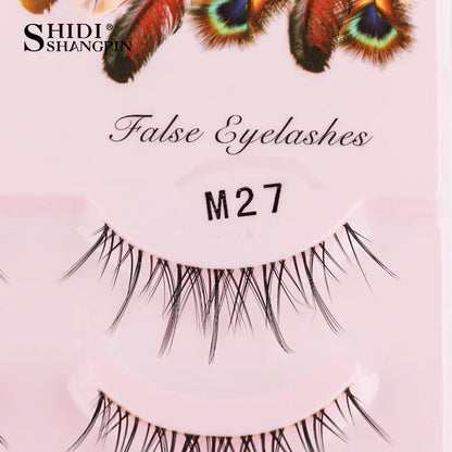 Manga Lashes 5 Pairs Anime Cosplay Faux Mink Lashes Korean Natural short Full Strip Lashes Clear Band Soft Eyelashes Extension