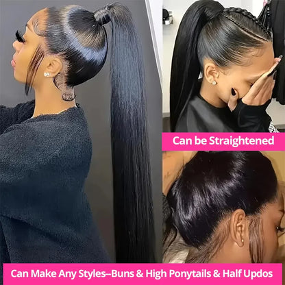 360 Full Lace Wig Human Hair Pre Plucked Bone Straight Lace Fronta Wigs Glueless Hd Lace Frontal Wig Human Hair Wigs For Women