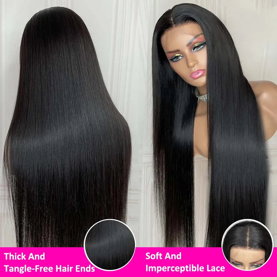 360 Full Lace Wig 13x6 Lace Front Human Hair Wigs For Women 30 34 Inch Brazilian Bone Straight Transparent Lace Frontal Wig 200%