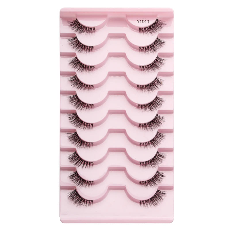 Cat Eye Lash 3/5/10 Pairs Half Lashes Natural Long False Eyelashes Wispy 3D Mink Lashes Volume Faux Cilios Extension Makeup Tool