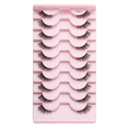 Cat Eye Lash 3/5/10 Pairs Half Lashes Natural Long False Eyelashes Wispy 3D Mink Lashes Volume Faux Cilios Extension Makeup Tool