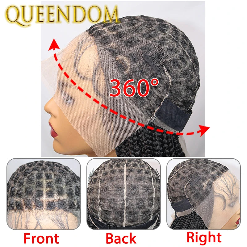Full Lace Wigs for Black Women Short Bob Braided Wigs Knotless Box Braids 360 Lace Front Wigs Cornrow Synthetic Wigs 12 Inch