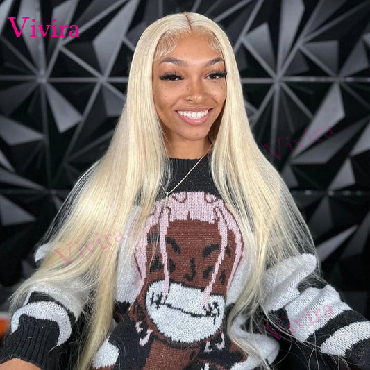Bone Straight Lace Front Wig 613 Honey Blonde Color Lace Front Human Hair Wigs for Women 13x4 13x6 HD Transparent Brazilian Hair