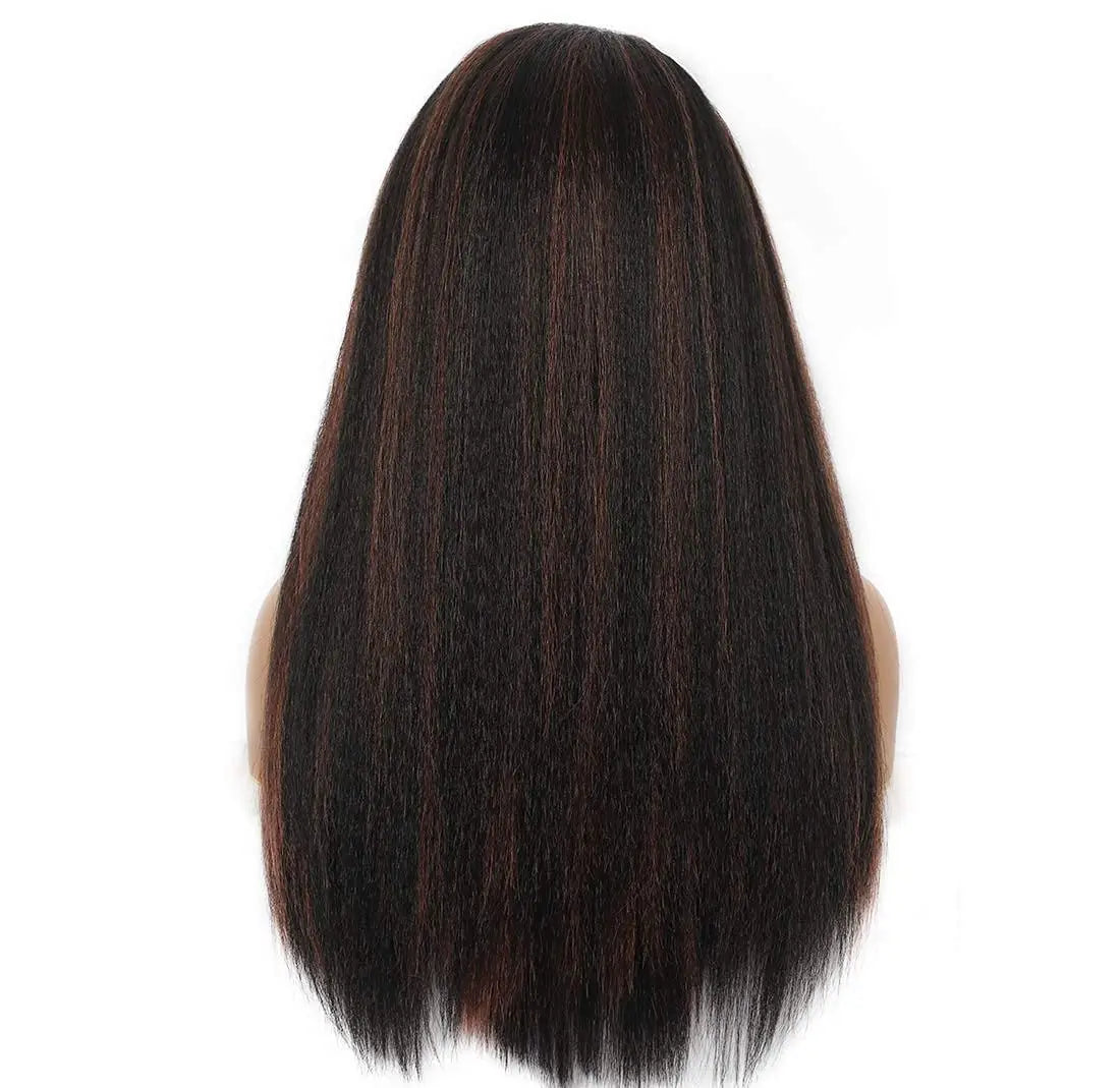 Yaki Straight Headband Wig Human Hair For Women Malaysia180% Density Yaki Straight Human Hair Machine Made Wigs Natural Color