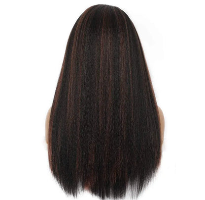 Yaki Straight Headband Wig Human Hair For Women Malaysia180% Density Yaki Straight Human Hair Machine Made Wigs Natural Color