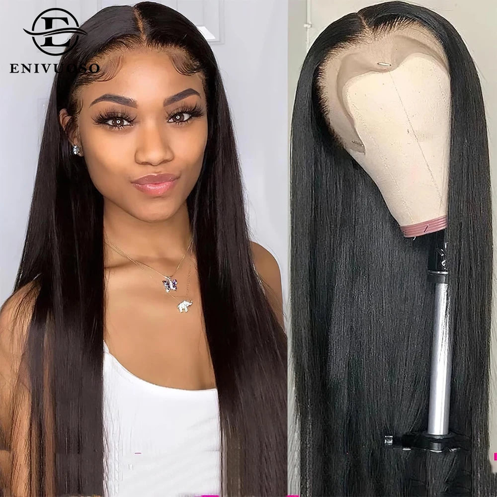 30 Inch Long Straight Synthetic Lace Front Wig Natural Black Wear And Go Glueless Wig 13X4 Synthetic Lace Front Wigs for Women