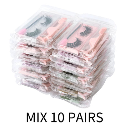 3D Mink Lashes Wholesale Natural Wispy False Eyelashes Makeup Beauty Soft Lashes in Bulk Long Lasting Volume Cilia Mink Eyelash