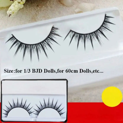 1Pair 60cm Doll False Eyelashes DIY Eyes Lash Black Simulation Toy Eye Opening Modification Tool for 1/3 BJD Dolls Accessories
