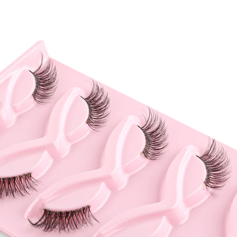 Cat Eye Lash 3/5/10 Pairs Half Lashes Natural Long False Eyelashes Wispy 3D Mink Lashes Volume Faux Cilios Extension Makeup Tool