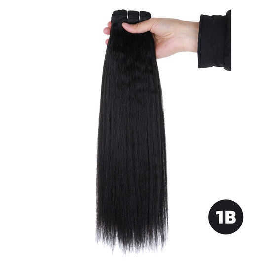 Blice Synthetic Yaki Straight Hair Bundles 10-24inch Super Hair Weaving Pure Color Sew In Hair Extensions 100g Per Piece