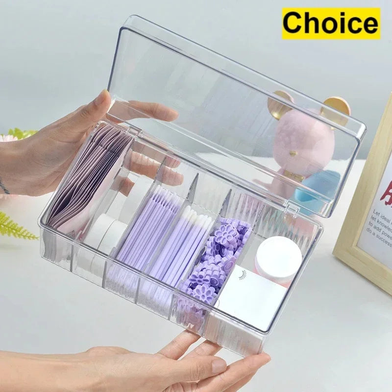 Eyelash Extension Tool Storage Box With Cover Lash Accessories Lashes Glue Tweezer Holder Organizer Acrylic Transparent Box