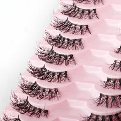 Cat Eye Lash 3/5/10 Pairs Half Lashes Natural Long False Eyelashes Wispy 3D Mink Lashes Volume Faux Cilios Extension Makeup Tool