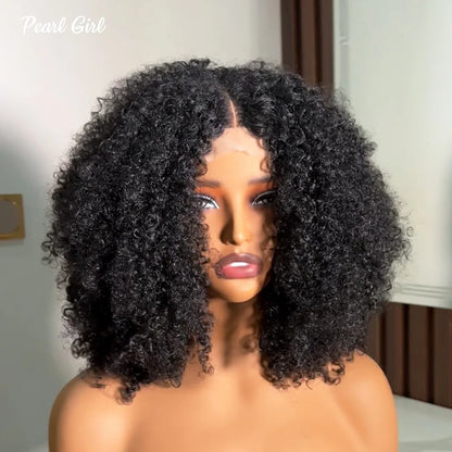 Afro Kinky Curly Bob Wigs 13x6 13x4 HD Lace Front Wigs Human Hair Glueless Wig Pre Plucked for Women Natural Black Color Bob Wig