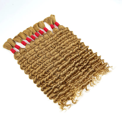 Deep Wave Bulk Human Hair for Boho Braids No Weft 100% Virgin Human Hair Bulk for Braiding Curly Extension Bundles for Women